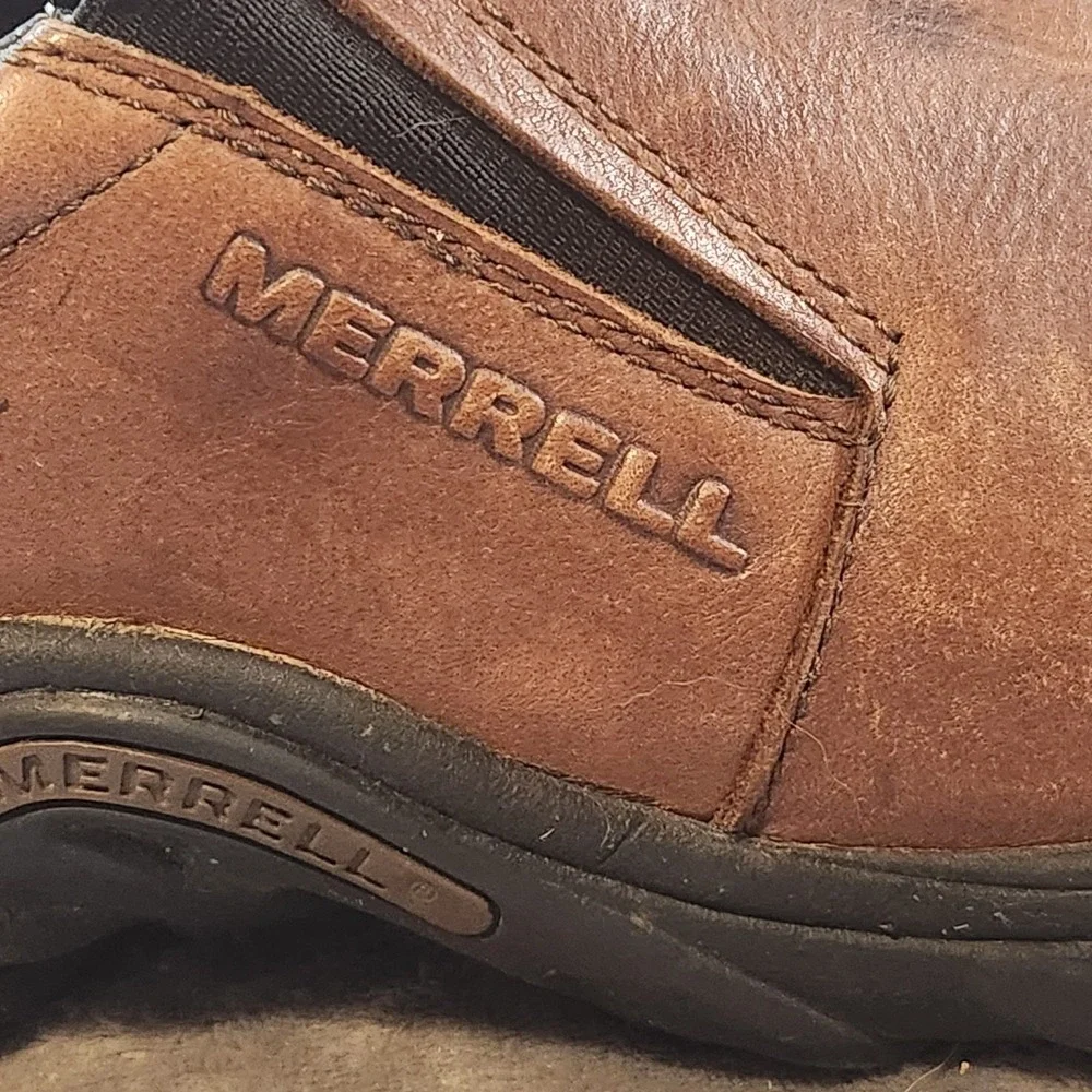 Merrell Shoes Mens 9.5 Brown Jungle Moc Leather Slip On Casual Trail